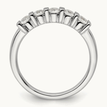 5-Stone Diamond Band, 14K White Gold