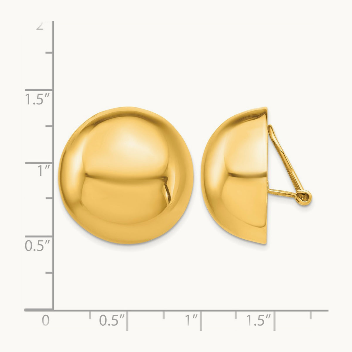 Omega Clip Half Ball Non-pierced Earrings — 24mm