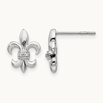Diamond Fleur de Lis Post Earrings — photo set
