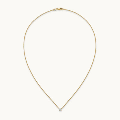 Princess Pendant Necklace, 0.25-4.00 ct tw Lab-Grown Diamond — 1/4 ct, VS (Best), 14K Yellow Gold