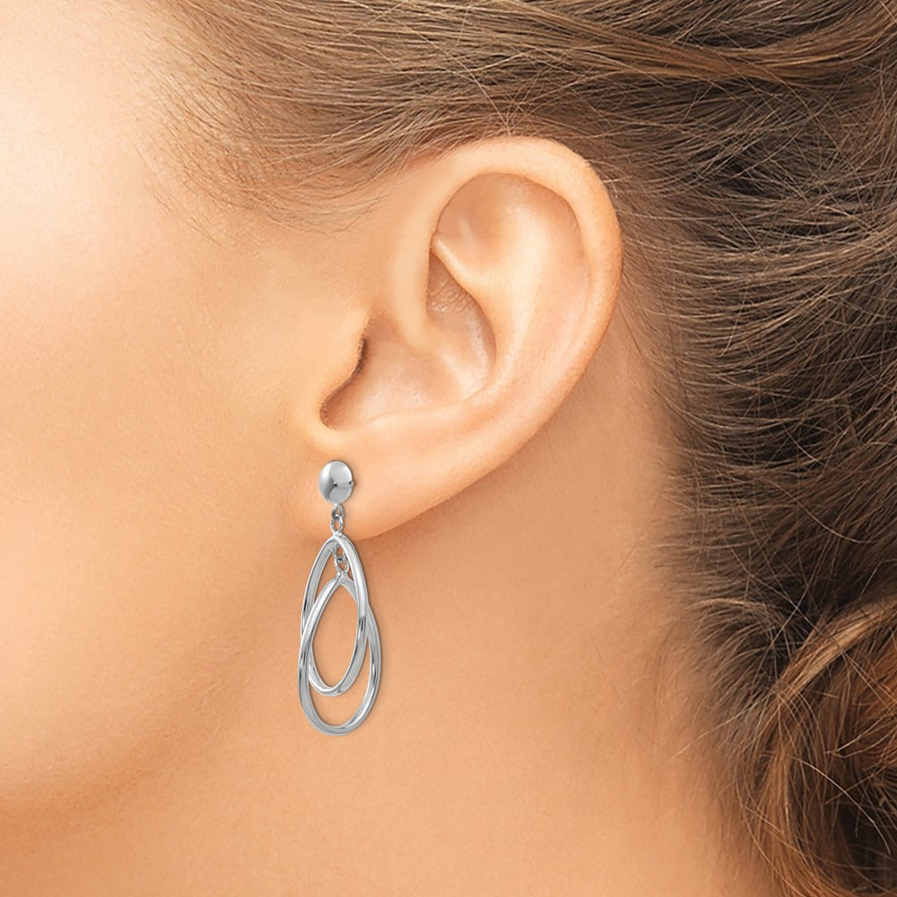 Polished Oval Dangle Post Earrings — photo set