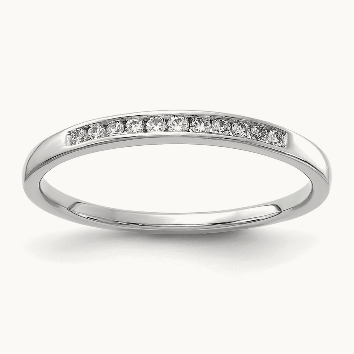 Channel Set Band, 0.10-1.00 ct tw Lab-Grown Diamond — 1/10 ct, 14K White Gold