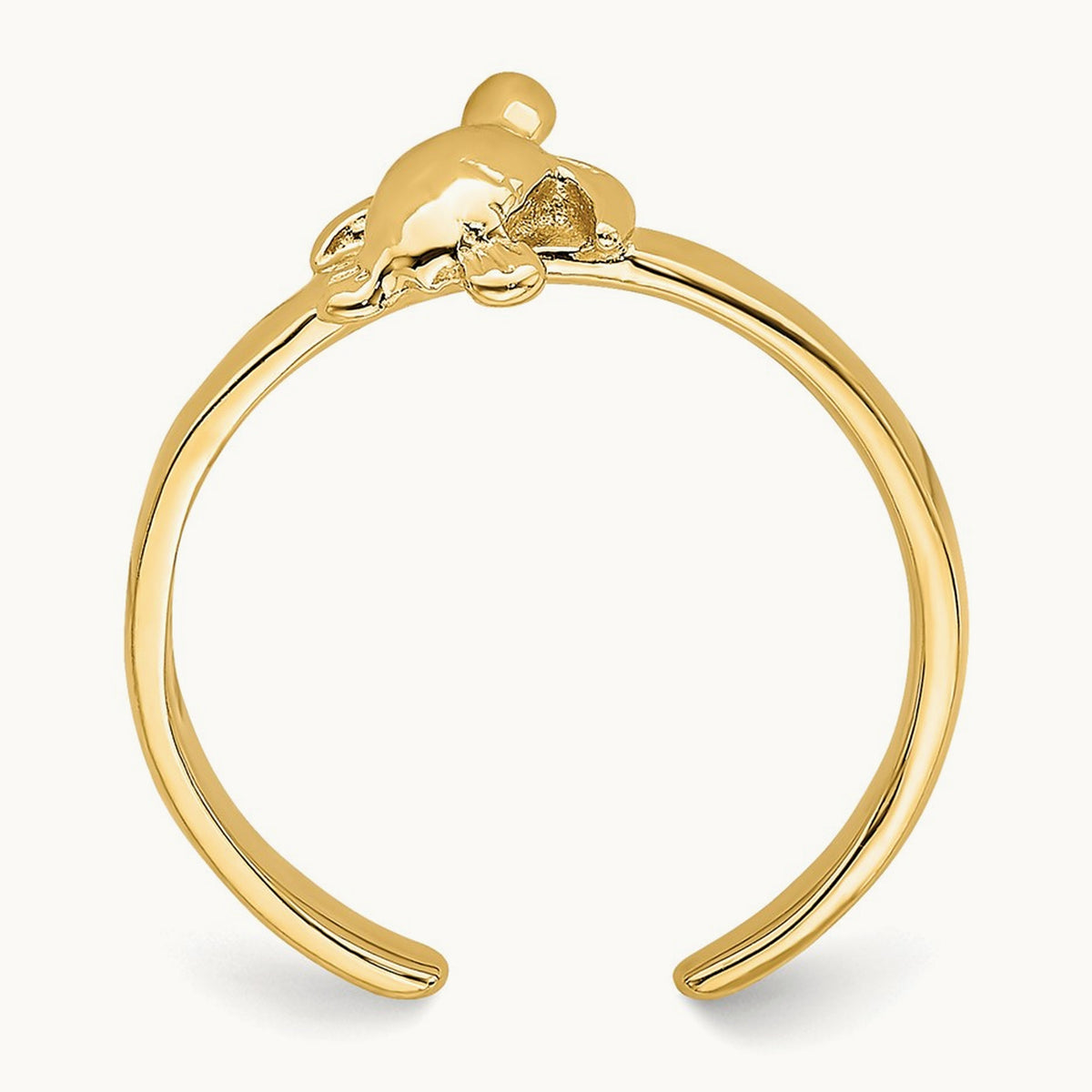 Adjustable Sea Turtle Toe Ring, 14K