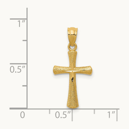 Diamond-cut Cross Pendant, 14K