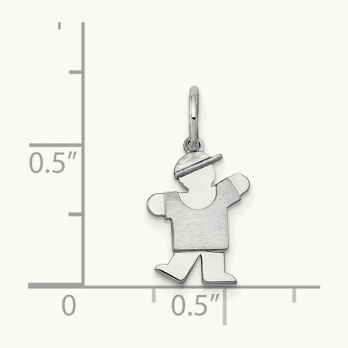 Mini Boy Kiss Charm — 14K White Gold