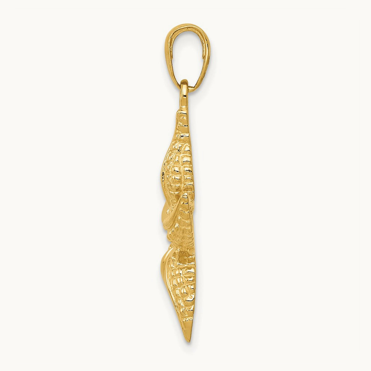 Textured Starfish Pendant, 14K