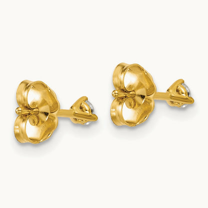 Round Stud Earrings, 0.10-6.00 ct tw Lab-Grown Diamond — 1/6 ct, 14K Yellow Gold