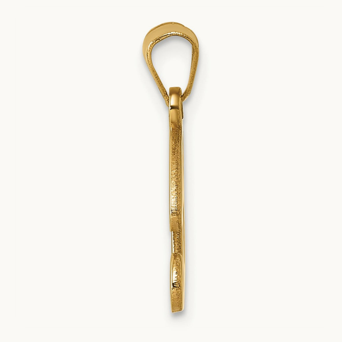 Script Letter B Initial Pendant, 14K Yellow Gold