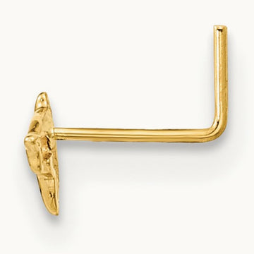 22 Gauge Dolphin Nose Ring Body Jewelry, 14K