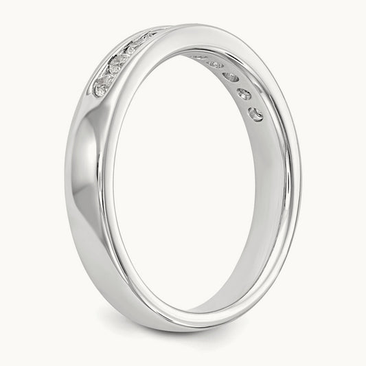 10-Stone Diamond Channel Band, 14K White Gold