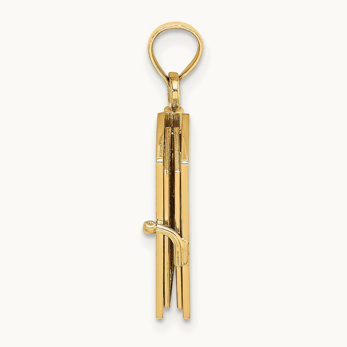 3-D Moveable Santa Biblia Book/Spanish Bible Charm, 14K
