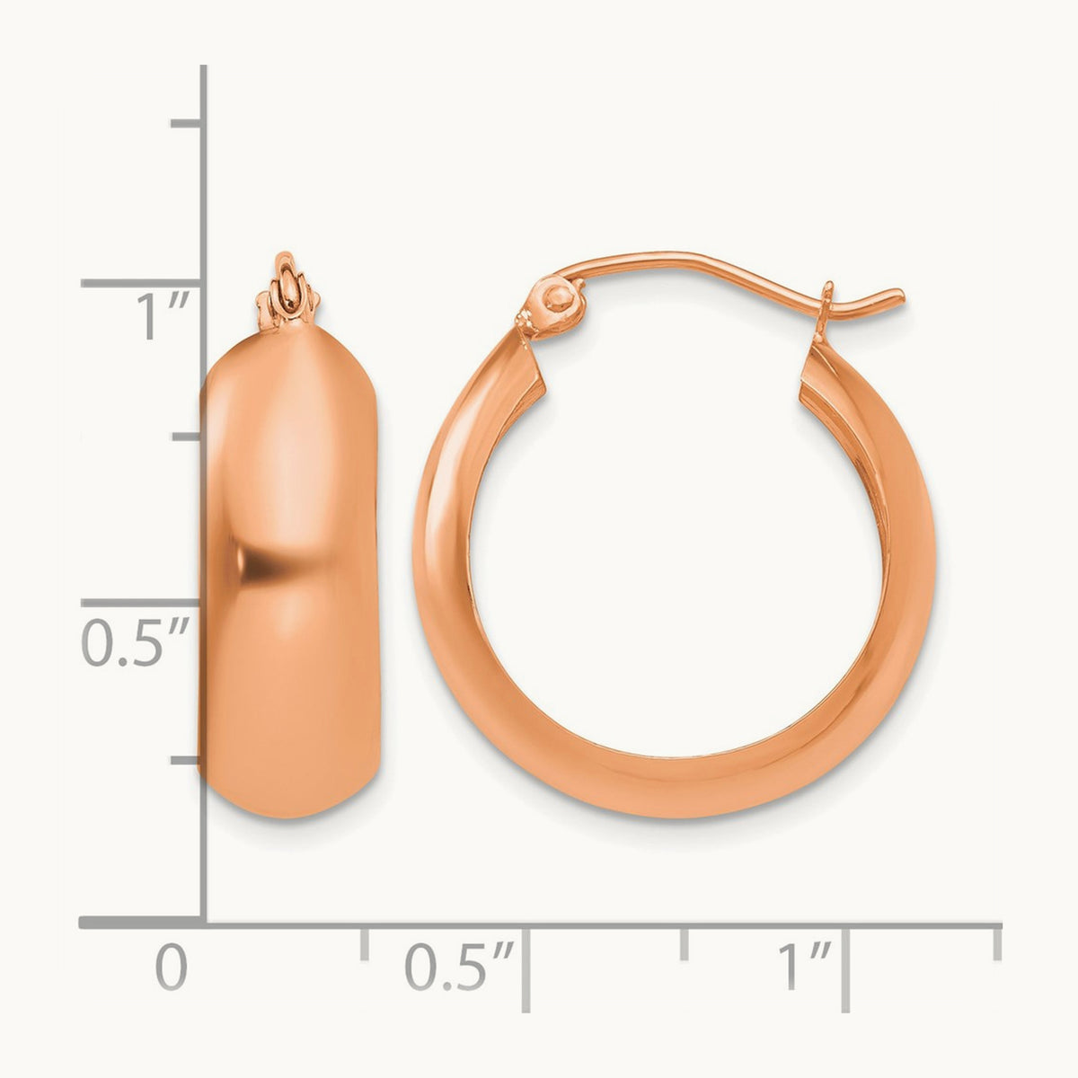 Hoop Earrings, 14K Rose Gold