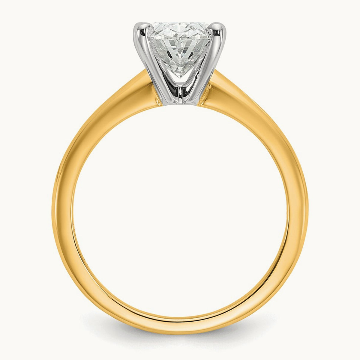 Oval Solitaire Engagement Ring, 0.50-5.00 ct tw Lab-Grown Diamond — 2 ct, 14K Two-Tone