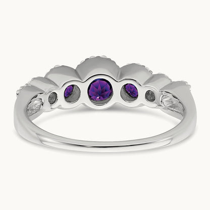 Amethyst and Diamond Ring, 14K White Gold