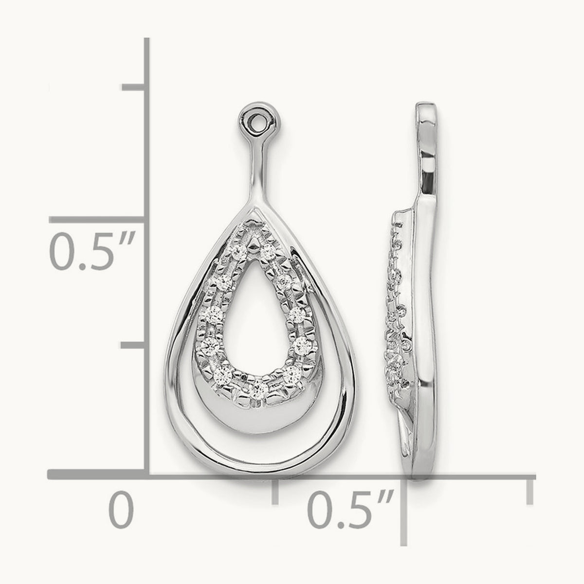 Teardrop Earring Jackets, 0.05 ct tw Lab-Grown Diamond