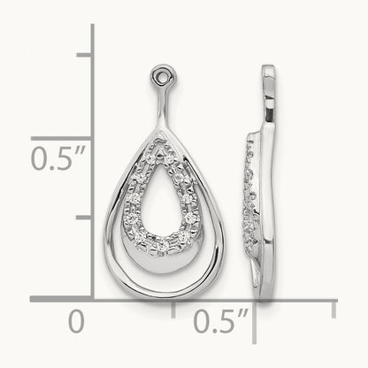 Teardrop Earring Jackets, 0.05 ct tw Lab-Grown Diamond
