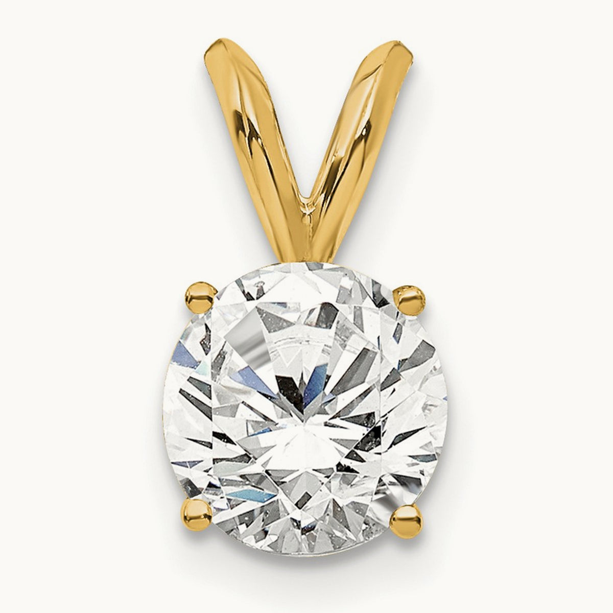Four-Prong Solitaire Pendant, 0.25-1.00 ct Lab-Grown Diamond — VS/SI (Great) · Certified, 14K Yellow Gold