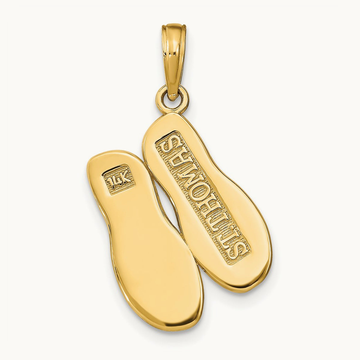 ST. THOMAS Reversible Flip Flops Pendant, 14K