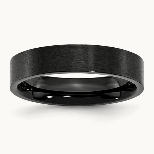 IP-plated Brushed Flat Band — 5mm