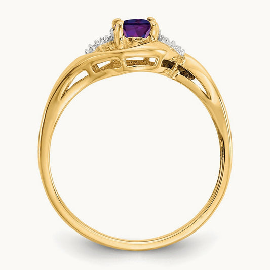 Amethyst and Diamond Ring, 14K