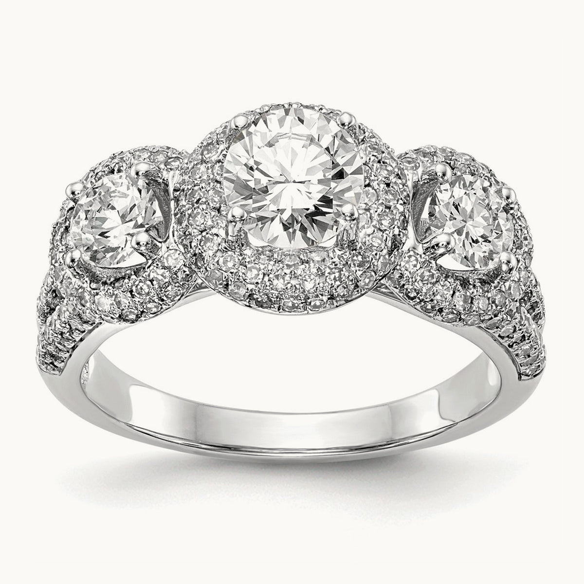 3-Stone Semi-Mount Engagement Ring, 0.75 ct tw