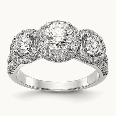 3-Stone Semi-Mount Engagement Ring, 0.75 ct tw