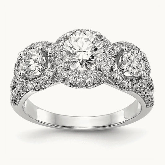 3-Stone Semi-Mount Engagement Ring, 0.75 ct tw