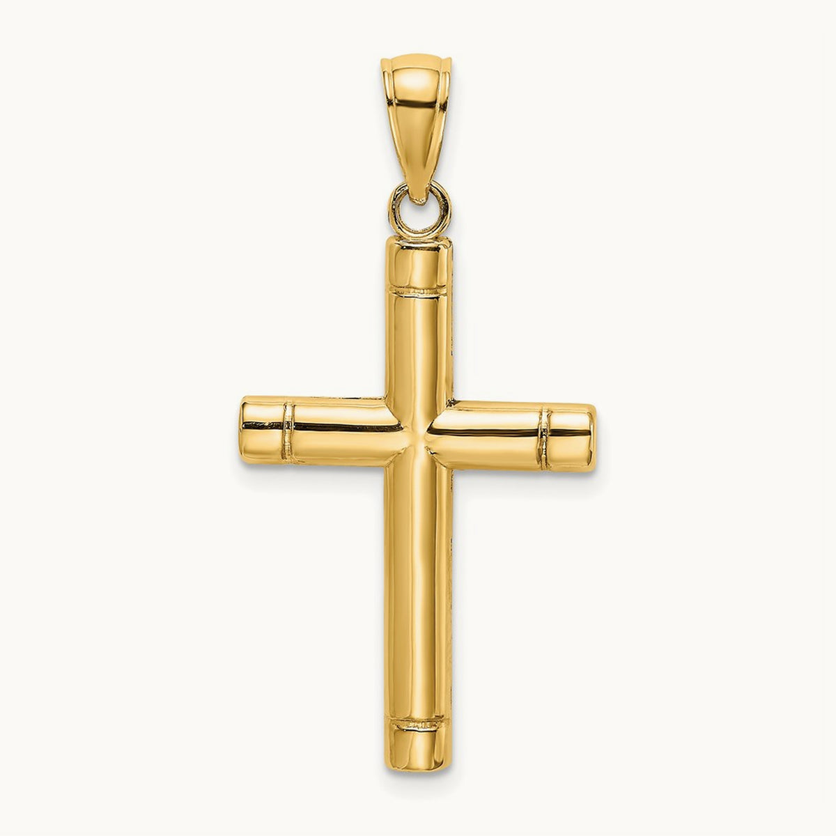 Tubular Cross Charm, 14K