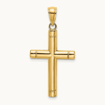 Tubular Cross Charm, 14K