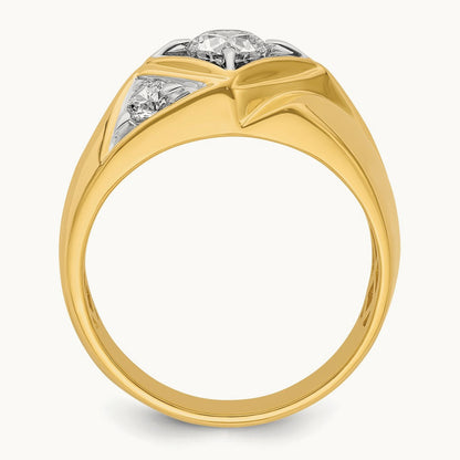 With White RH Men's Ring, 1.00 ct tw Lab-Grown Diamond