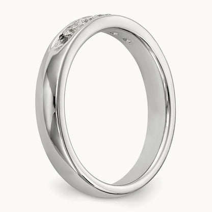5- Stone Open Channel Band Mounting, 2.6mm, 14K White Gold