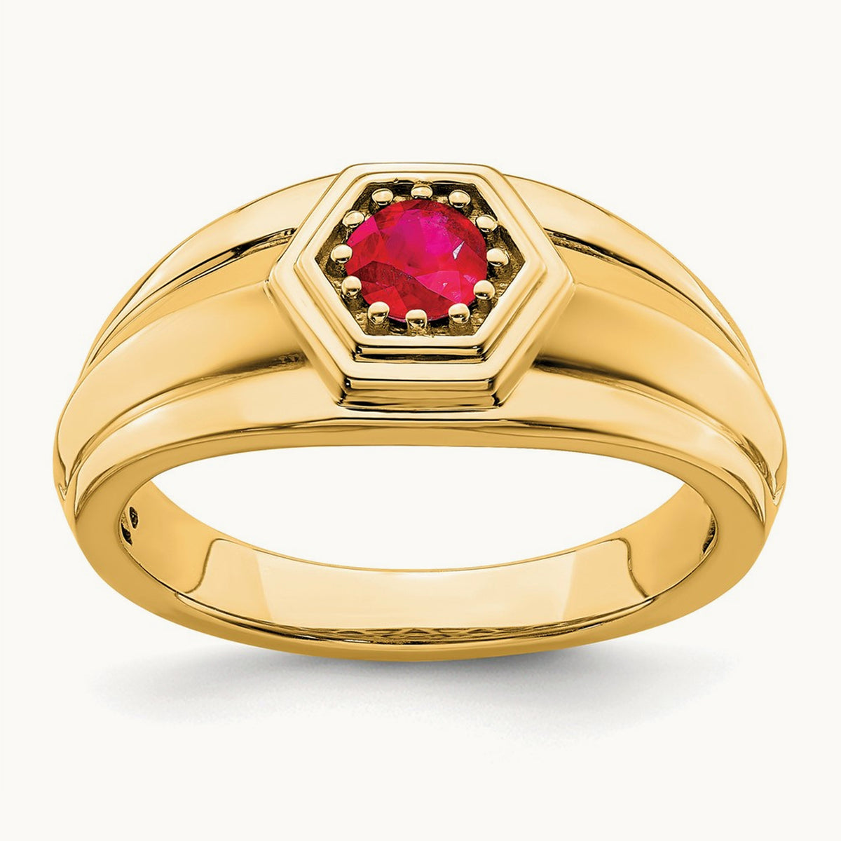 Ruby Mens Ring, 14K