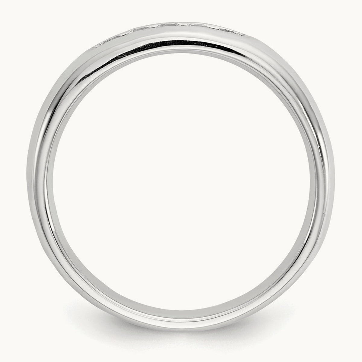 5-Stone Diamond Channel Band, 14K White Gold