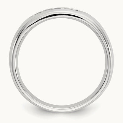 5-Stone Diamond Channel Band, 14K White Gold