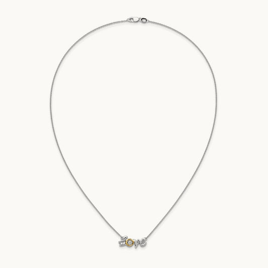 LOVE Moving Diamond 18in Necklace, 14K Two-tone