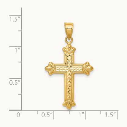 Reversible Diamond-cut Cross Pendant, 14K