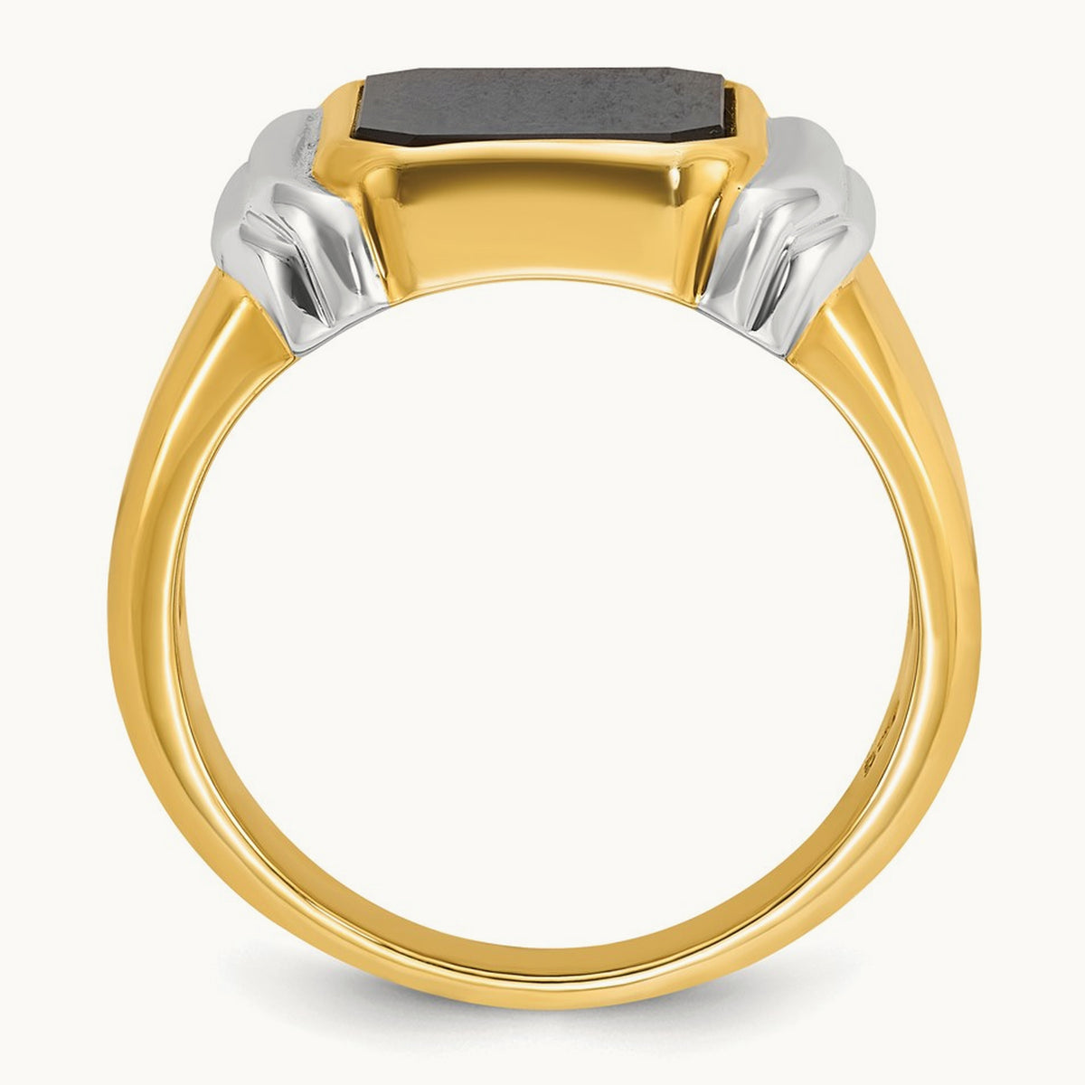 IBGoodman Men's Onyx Complete Ring, 14K Two-tone