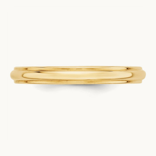 Half Round with Edge Band, 3mm, 10K Yellow Gold