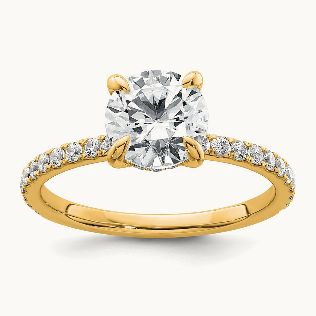 Round Solitaire Engagement Ring, 1.25-3.50 ct tw Lab-Grown Diamond — 14K Yellow Gold, 7