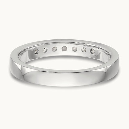 Setting: 7- Stone Closed Channel Band Mounting, 2mm — 14K White Gold