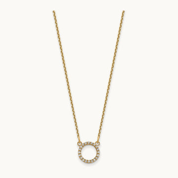 Diamond Open Circle Necklace, 14K
