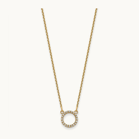 Diamond Open Circle Necklace, 14K