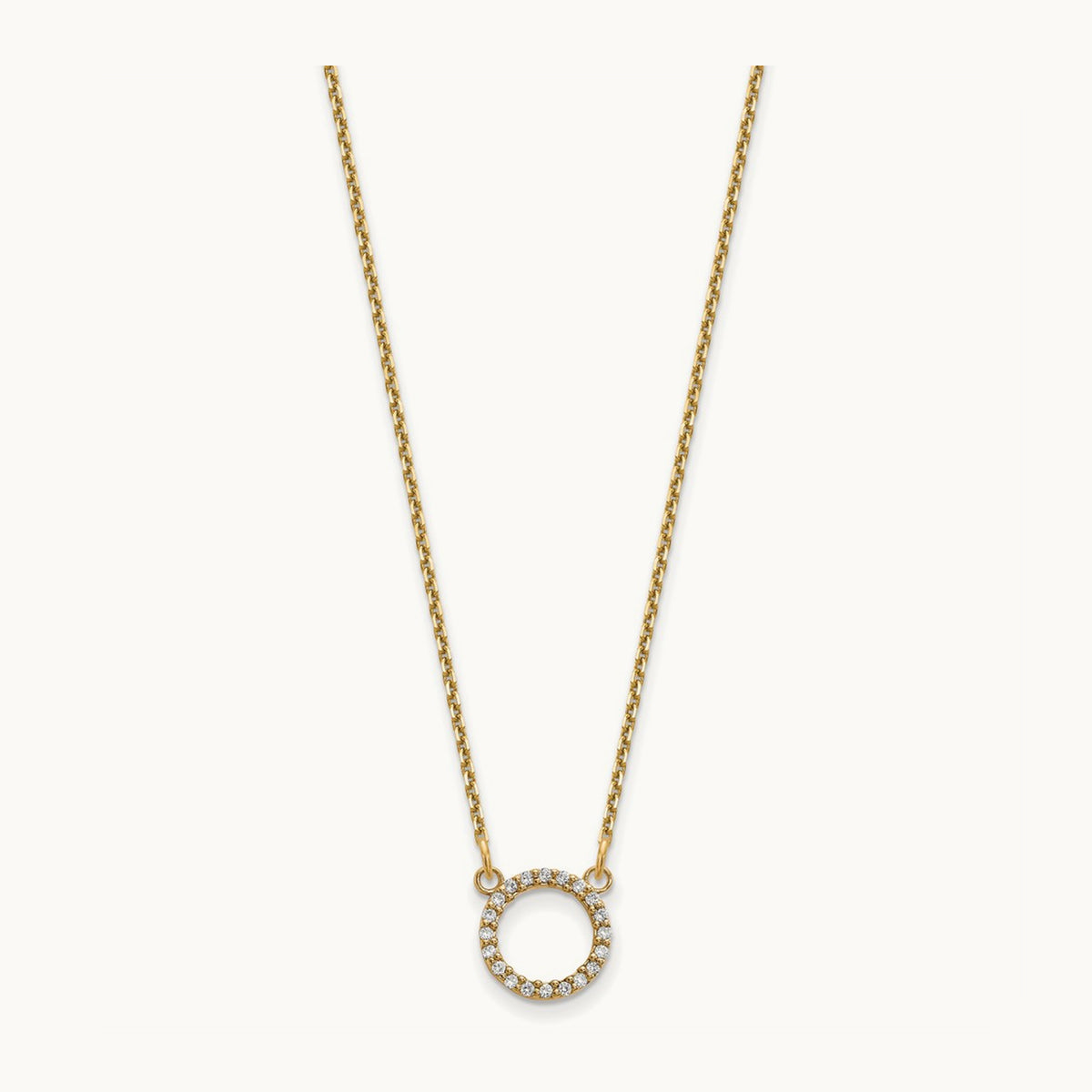 Diamond Open Circle Necklace, 14K