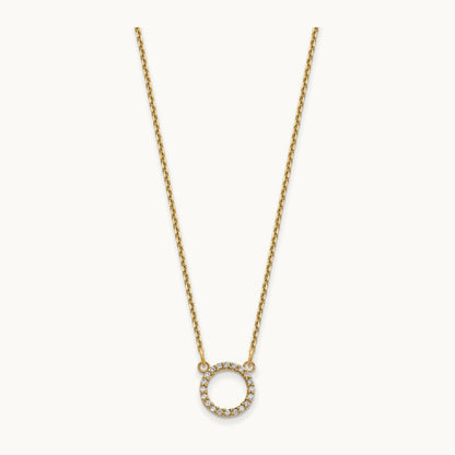 Diamond Open Circle Necklace, 14K