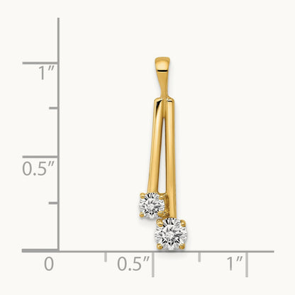 AA Diamond Two Stone Pendant, 14K