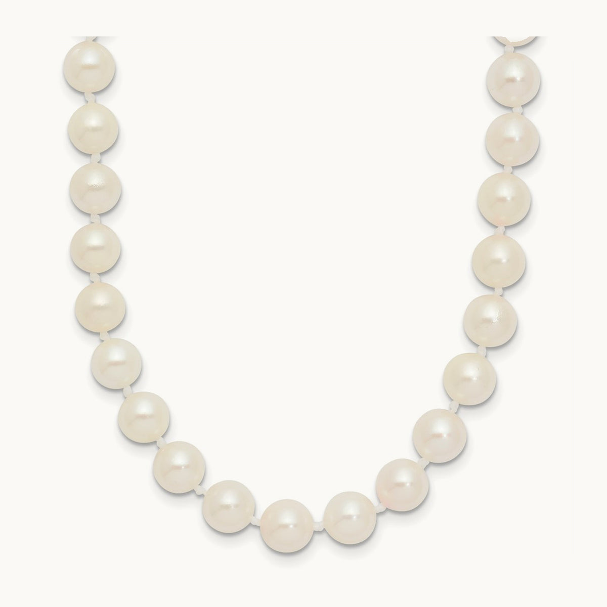 6- Round White Saltwater Akoya Cultured Pearl Necklace, 7mm, 14K