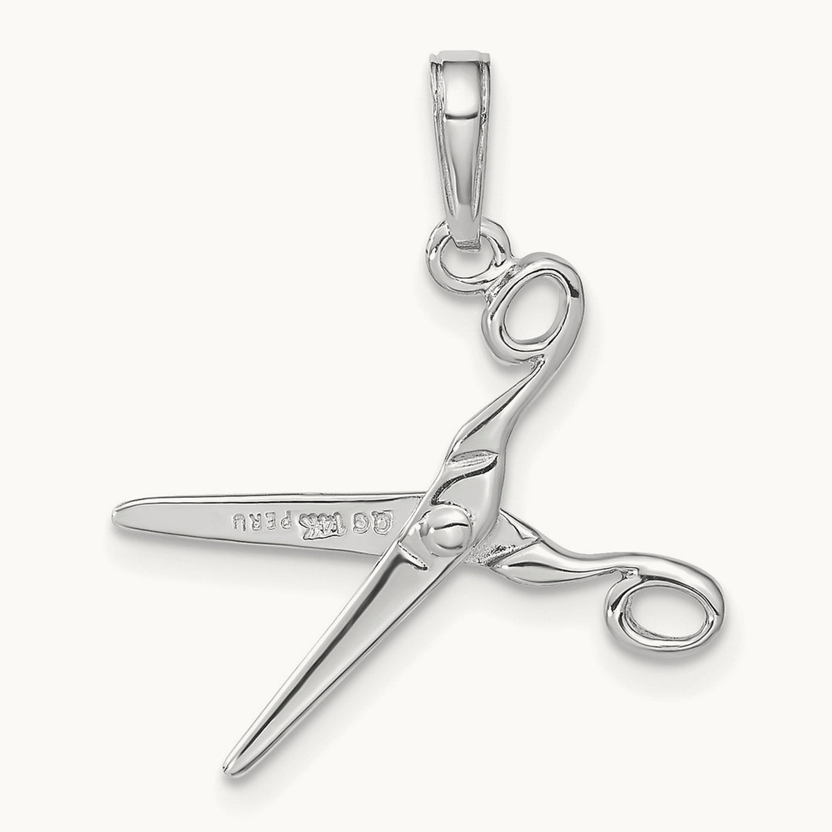 3-D Moveable Scissors Pendant — 14K White Gold