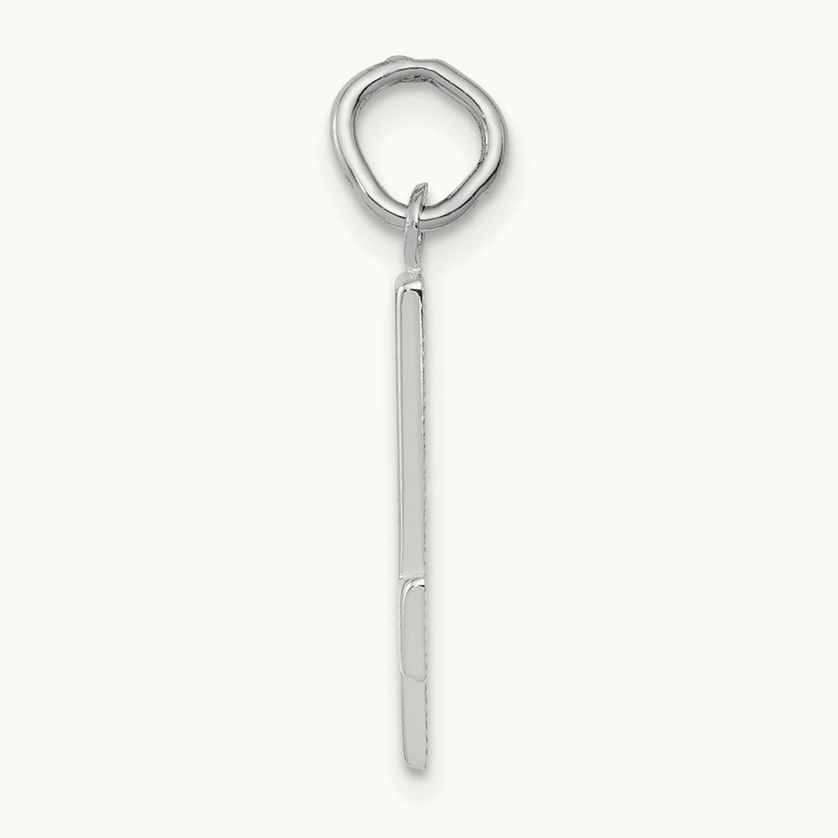 Medium Polished Number 4 Charm — 14K White Gold