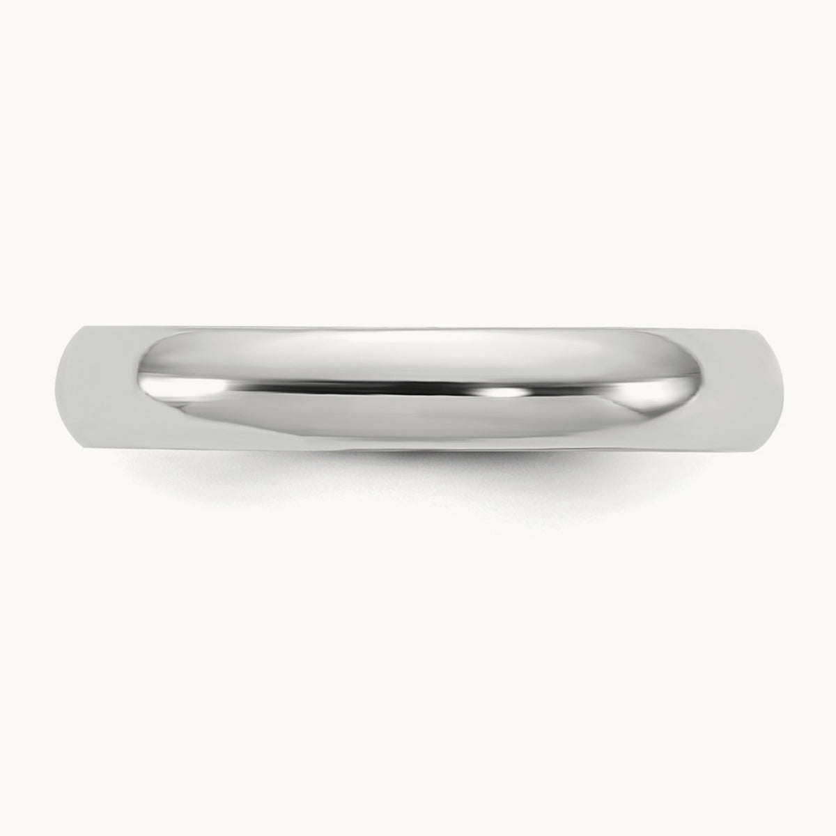 Half Round Band, 3.5mm in 10K White Gold