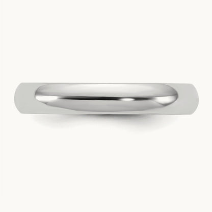Half Round Band, 3.5mm in 10K White Gold